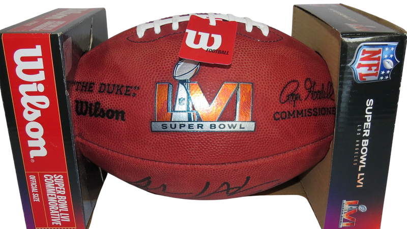 Andrew Whitworth Signed Football Duke SB Football w "SB LVI Champs"Los Angeles Rams