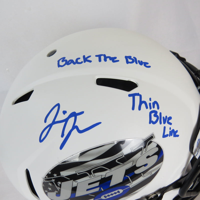 Jermaine Johnson Signed Auth Thin Blue Line  Authentic w 2 scriptsNew York Jets