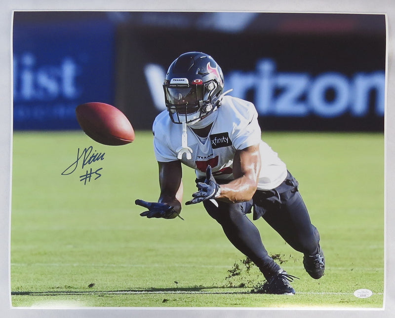 Jalen Pitre Signed 16x20 Catching Photo Houston Texans