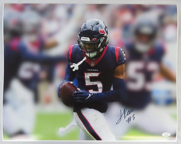 Jalen Pitre Signed 16x20 Interception Photo Houston Texans