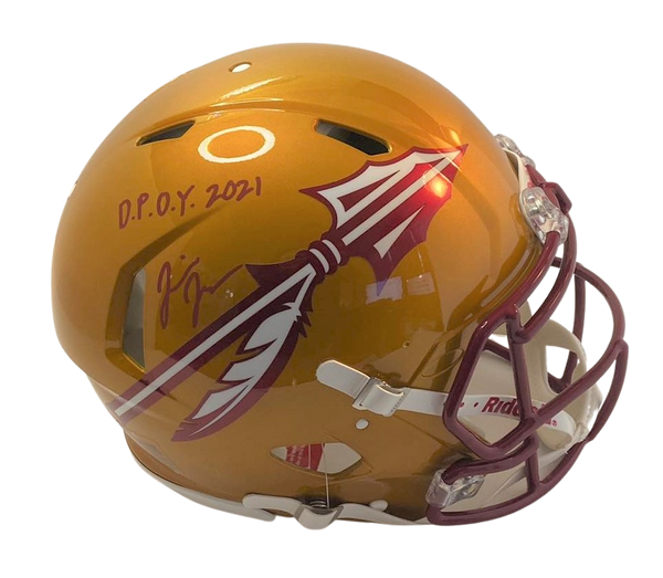 Jermaine Johnson Signed Flash  Authentic w "DPOY 2021" Florida State Seminoles