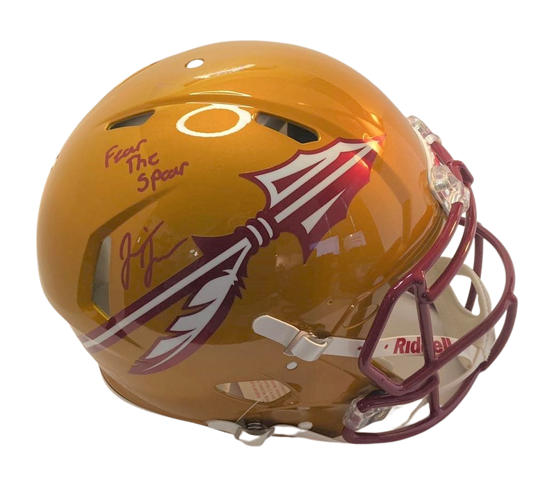 Jermaine Johnson Signed Flash  Authentic w Fear the Spear" Florida State Seminoles