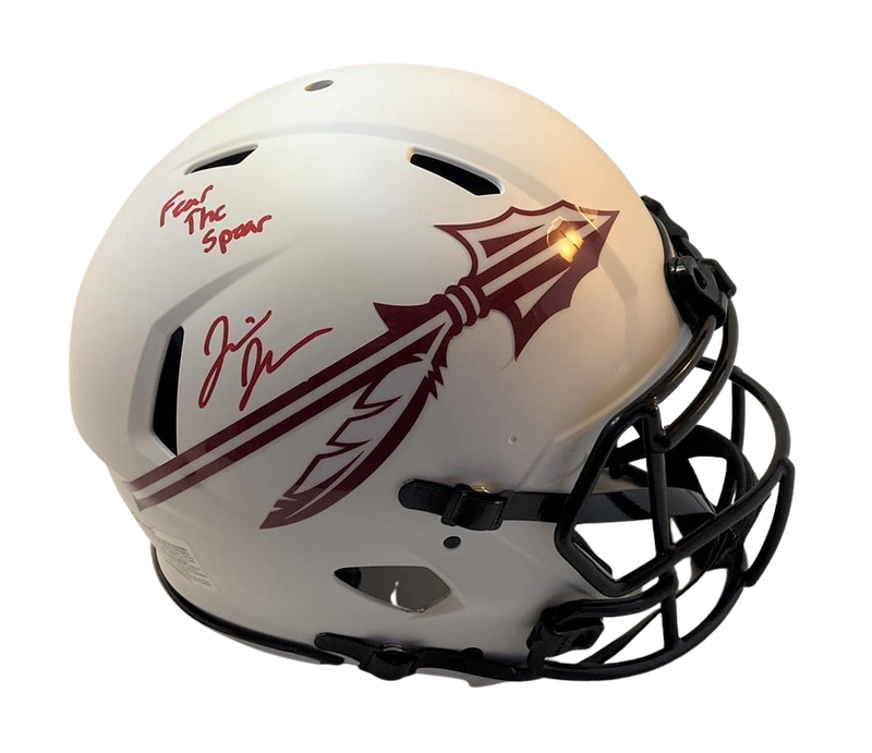 Jermaine Johnson Signed Custom Lunar  Authentic w Fear the Spear" Florida State Seminoles