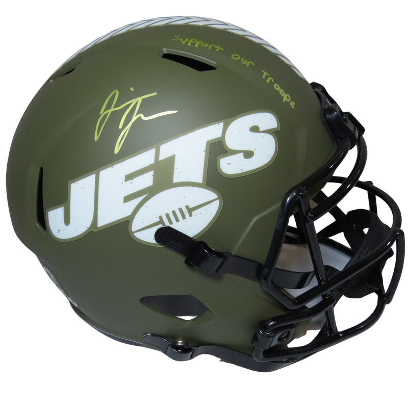 Jermaine Johnson Signed STS  Replica w Support Our Troops" New York Jets