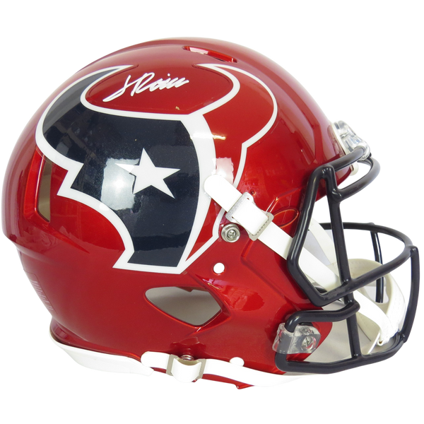 Jalen Pitre Signed Speed Auth Helmet Alternate White Ink Houston Texans