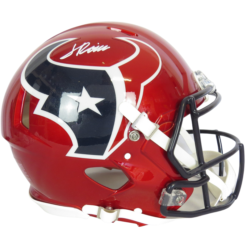 Jalen Pitre Signed Speed Auth Helmet Alternate White Ink Houston Texans