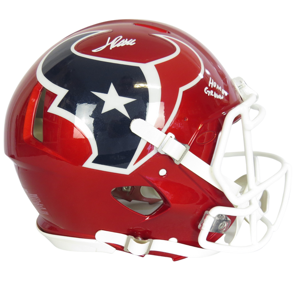 Jalen Pitre Signed Speed Auth Helmet Flash w Homegrown White Ink Houston Texans