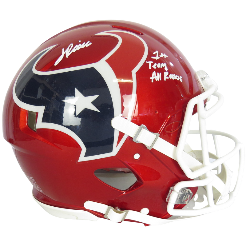 Jalen Pitre Signed Speed Auth Helmet Flash w 1st Team All Rookie White Ink Houston Texans