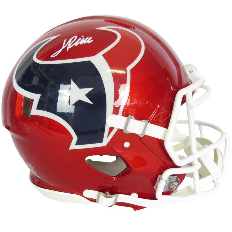 Jalen Pitre Signed Speed Auth Helmet Flash White Ink Houston Texans