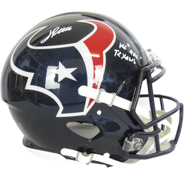 Jalen Pitre Signed Speed Auth Helmet Speed w We All Texans White Ink Houston Texans