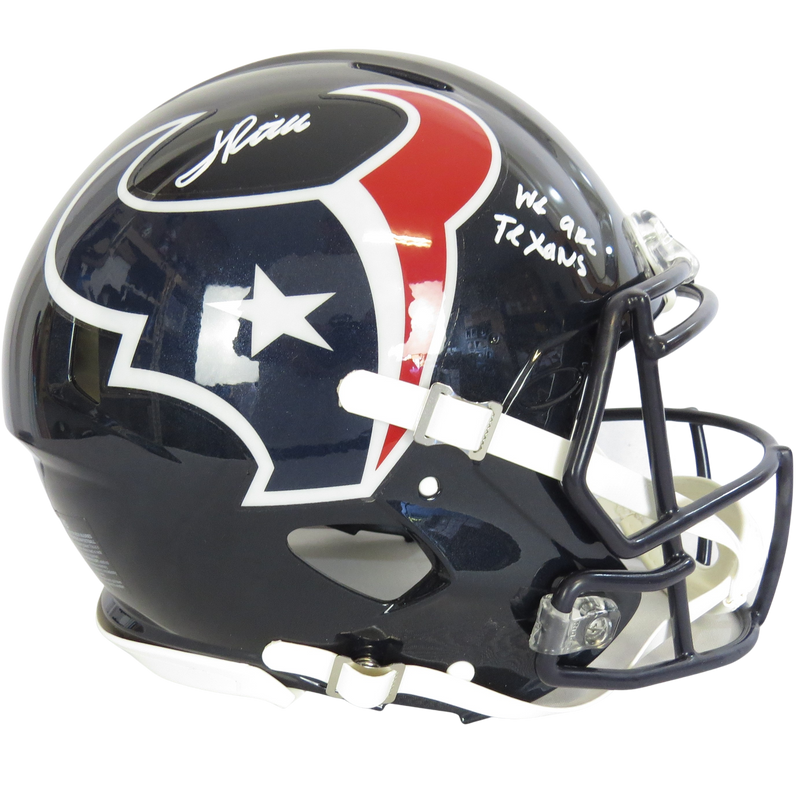 Jalen Pitre Signed Speed Auth Helmet Speed w We All Texans White Ink Houston Texans