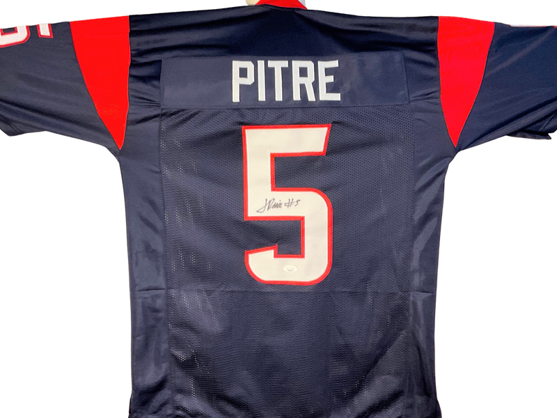 Jalen Pitre Signed Jersey Blue Home Custom Jersey Houston Texans