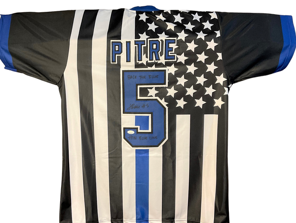 Jalen Pitre Signed Jersey Thin Blue Line Custom Jersey Houston Texans