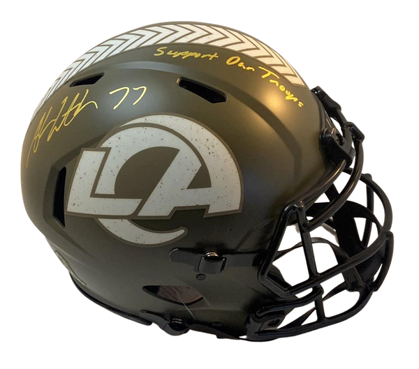 Andrew Whitworth Signed STS  Authentic w Support Our Troops" Los Angeles Rams