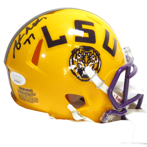 Andrew Whitworth Signed Speed Yellow  Mini LSU Tigers