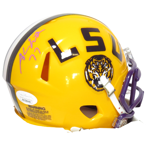 Andrew Whitworth Signed Speed Yellow  Mini LSU Tigers